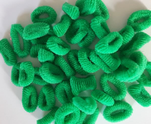 #SF0032 - MINI Scrunchies - Green, 25 pc