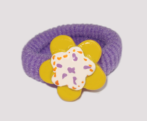 #SF0230 - Scrunchie Fun - Purple Band, Yellow Flower
