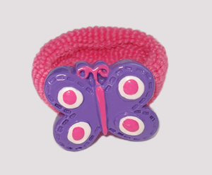 #SF0300 - Scrunchie Fun - Pink Band, Purple Butterfly