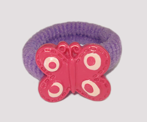 #SF0320 - Scrunchie Fun - Purple Band, Pink Butterfly