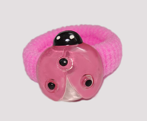 #SF0460 - Scrunchie Fun - Pink Band, Pink Ladybug