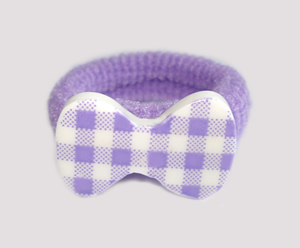 #SF0500 - Scrunchie Fun - Playful Purple & White, Plaid Bow