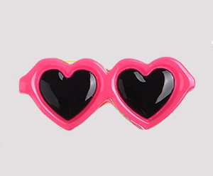 #SG002 - Dog Hair Clip - Sizzlin' Heart Sunglasses - Hot Pink