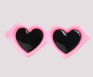 #SG003 - Dog Hair Clip - Sizzlin' Heart Sunglasses - Light Pink