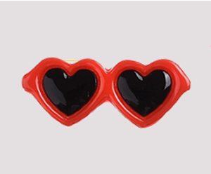 #SG004 - Dog Hair Clip - Sizzlin' Heart Sunglasses - Red