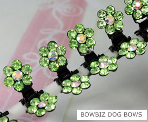#SW180 - Dog Mini Clip - Sparkly Claw Clip Green Flower