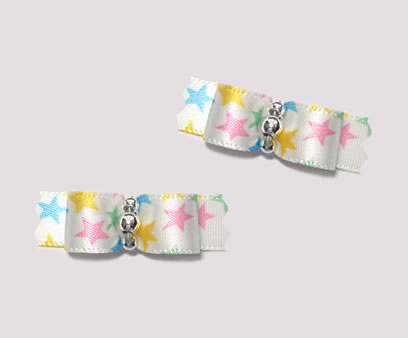 #T8994 - 3/8" Dog Bow - My Little Star, Multi Color, Silver