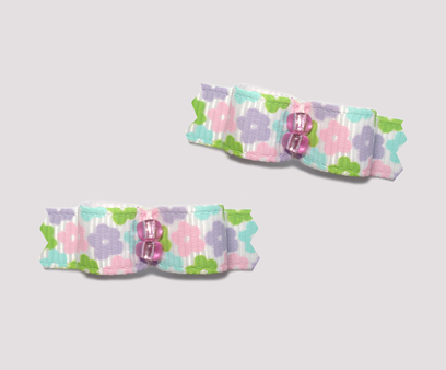 #T9022 - 3/8" Dog Bow - Sweet Pastel Florals