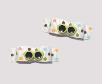 #T9023 - 3/8" Dog Bow - Cool Shades, Multi Color Dots