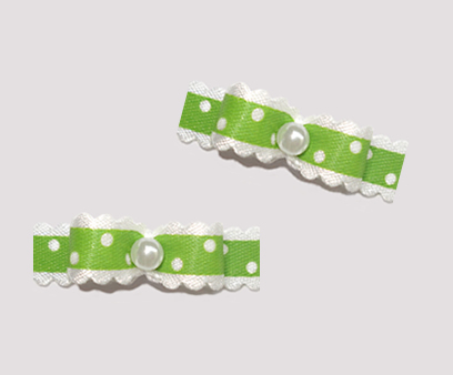 #T9049 - 3/8" Dog Bow - Country Cottage Ruffle, Asparagus Green