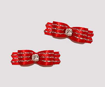 #T9064 - 3/8" Dog Bow - Glamorous Red Sparkle, Rhinestone