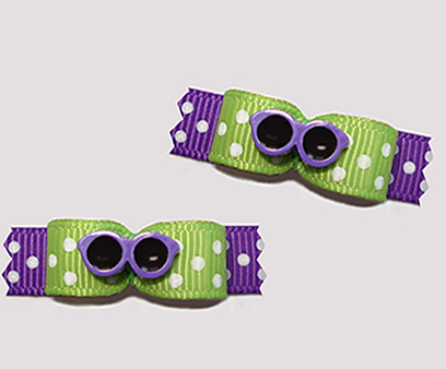 #T9109 - 3/8" Dog Bow - Be Seen Cool Shades, Green/Purple