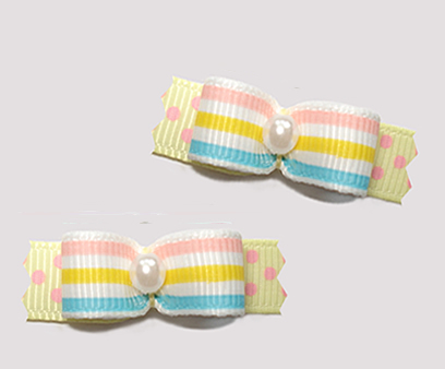 #T9200 - 3/8" Dog Bow - Baby Sweet, Pastel Stripes 'n Dots