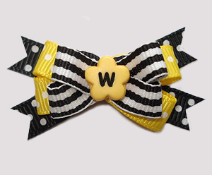 #BTQM948 - Mini Boutique Bow Bumblebee Stripes, Black/Yellow