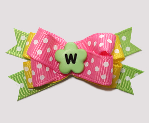 #BTQM955- Mini Boutique Bow Summer Brights, Pink/Yellow/Green