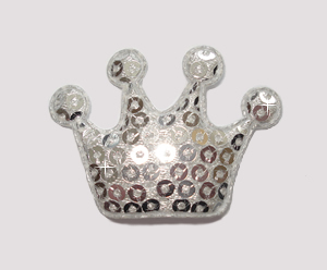 #BAR01079 - Dog Clip - Royal Crown, Sparkly Silver Sequin