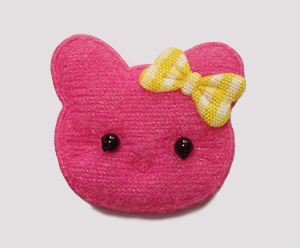 #030 - Kitty Klip - Hot Pink Kitty with Yellow Bow