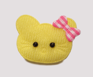 #060 - Kitty Klip - Yellow Kitty with Pink Bow